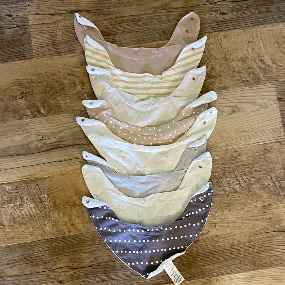 Gerber Bandana Bib Set - Cream, Tan, Gray